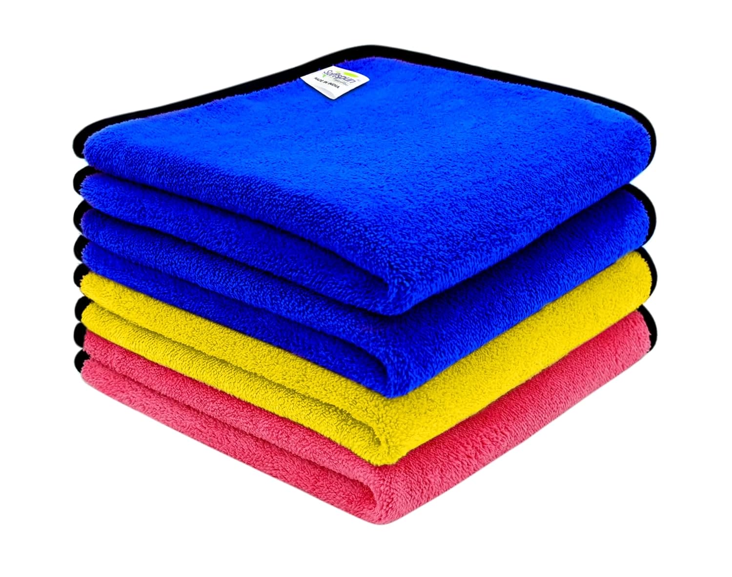 SOFTSPUN Microfiber Cloth for Car 600 GSM Extra Thick Microfiber Cleaning Cloths Perfect for Bike, Auto, Cars Both Interior and Exterior