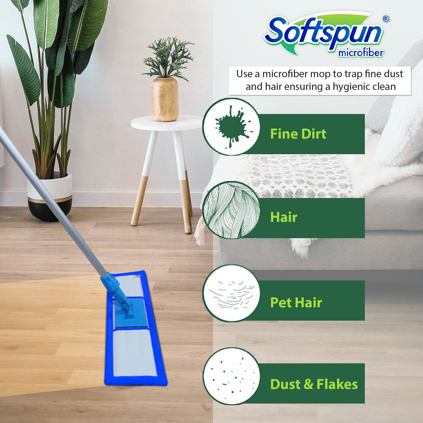 Microfiber Wet & Dry Pocket Mop Refill 19"