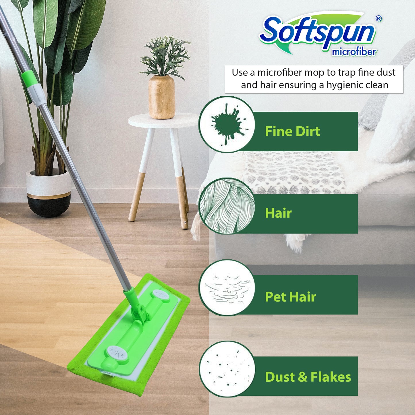 Microfiber Wet & Dry Velcro Mop Refill 18"