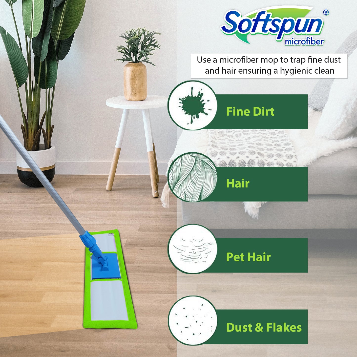 Microfiber Wet & Dry Pocket Mop Refill 19"