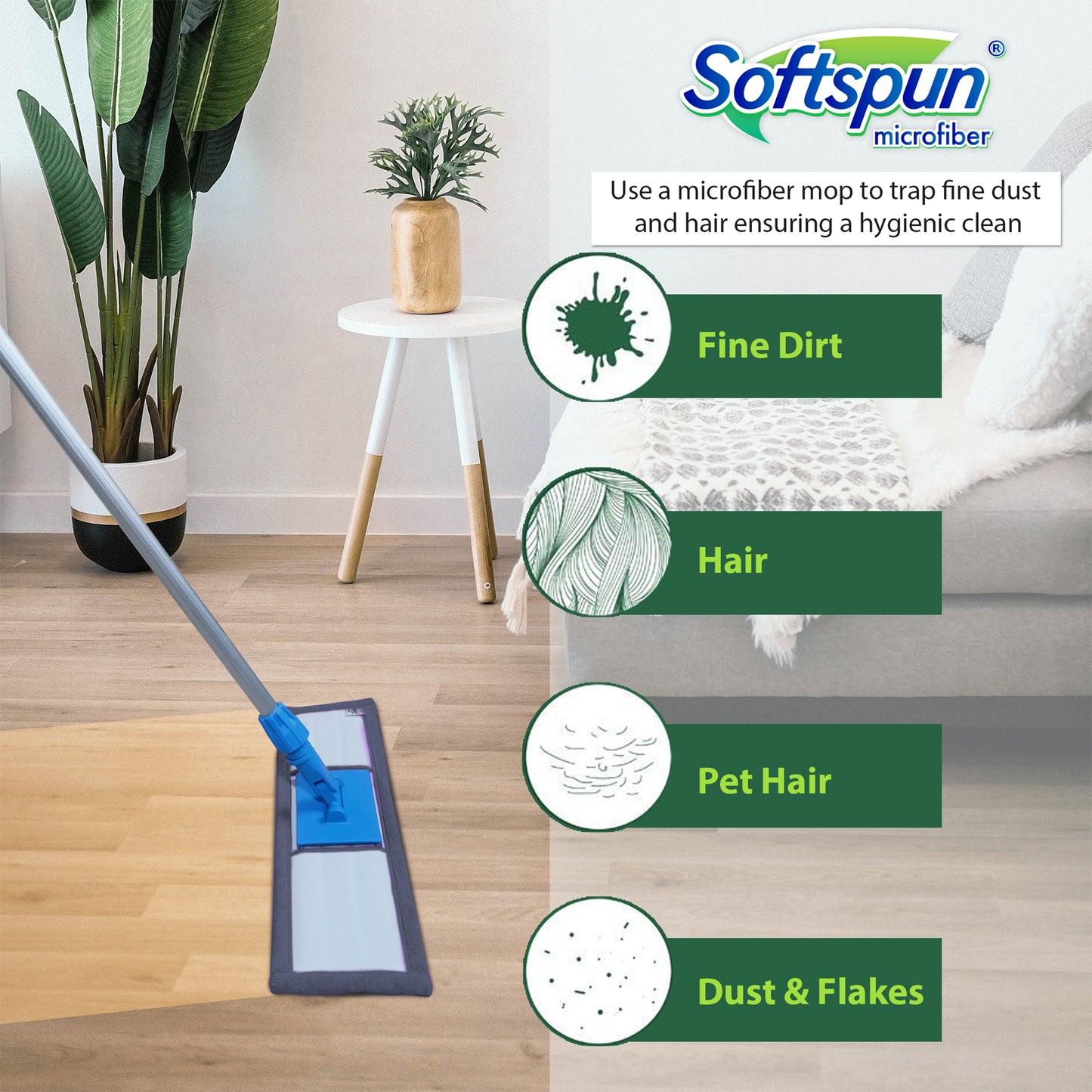 Microfiber Wet & Dry Pocket Mop Refill 19"