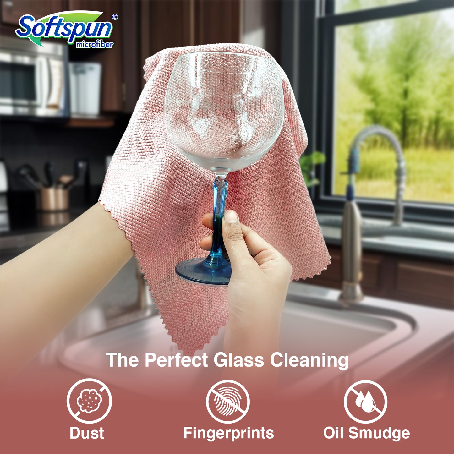 SOFTSPUN Essentials HYDRO Glass Cleaner + Premium Microfiber Glass Cloth