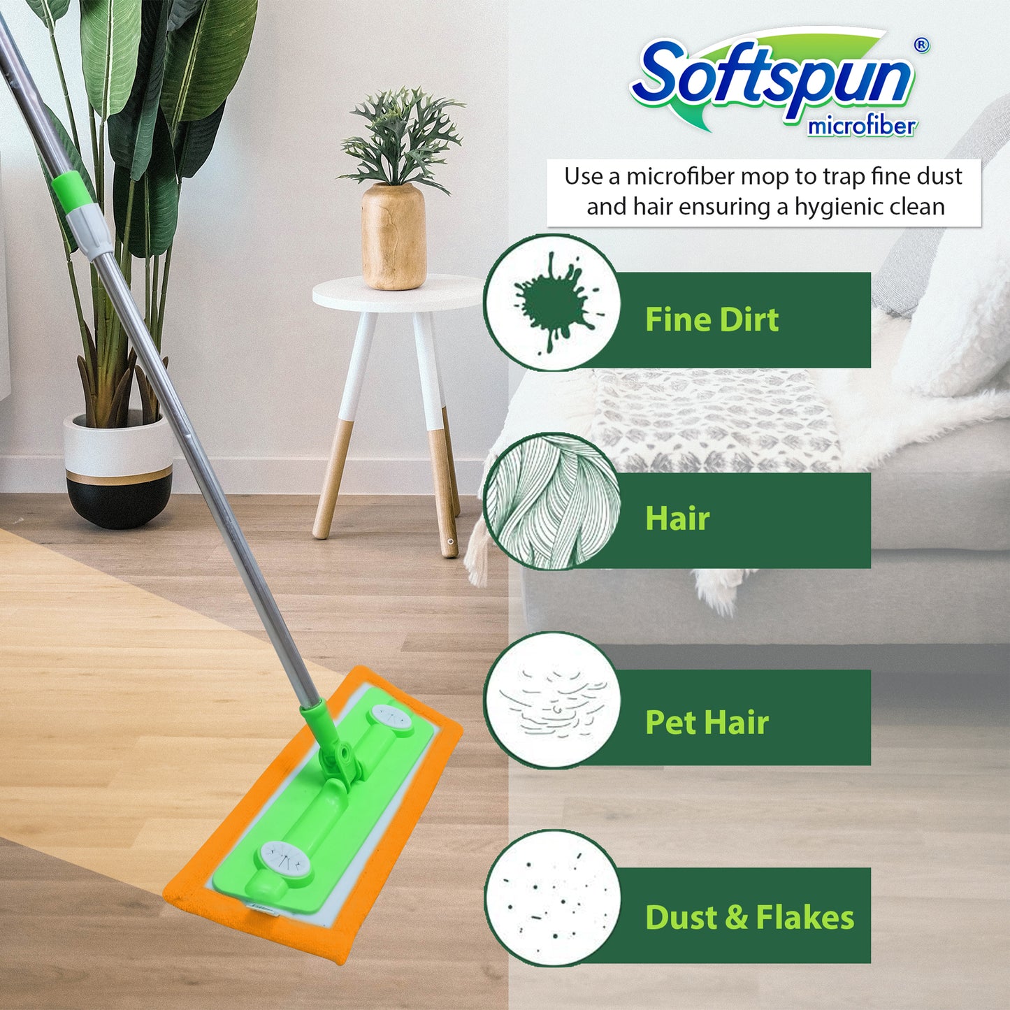 Microfiber Wet & Dry Velcro Mop Refill 18"