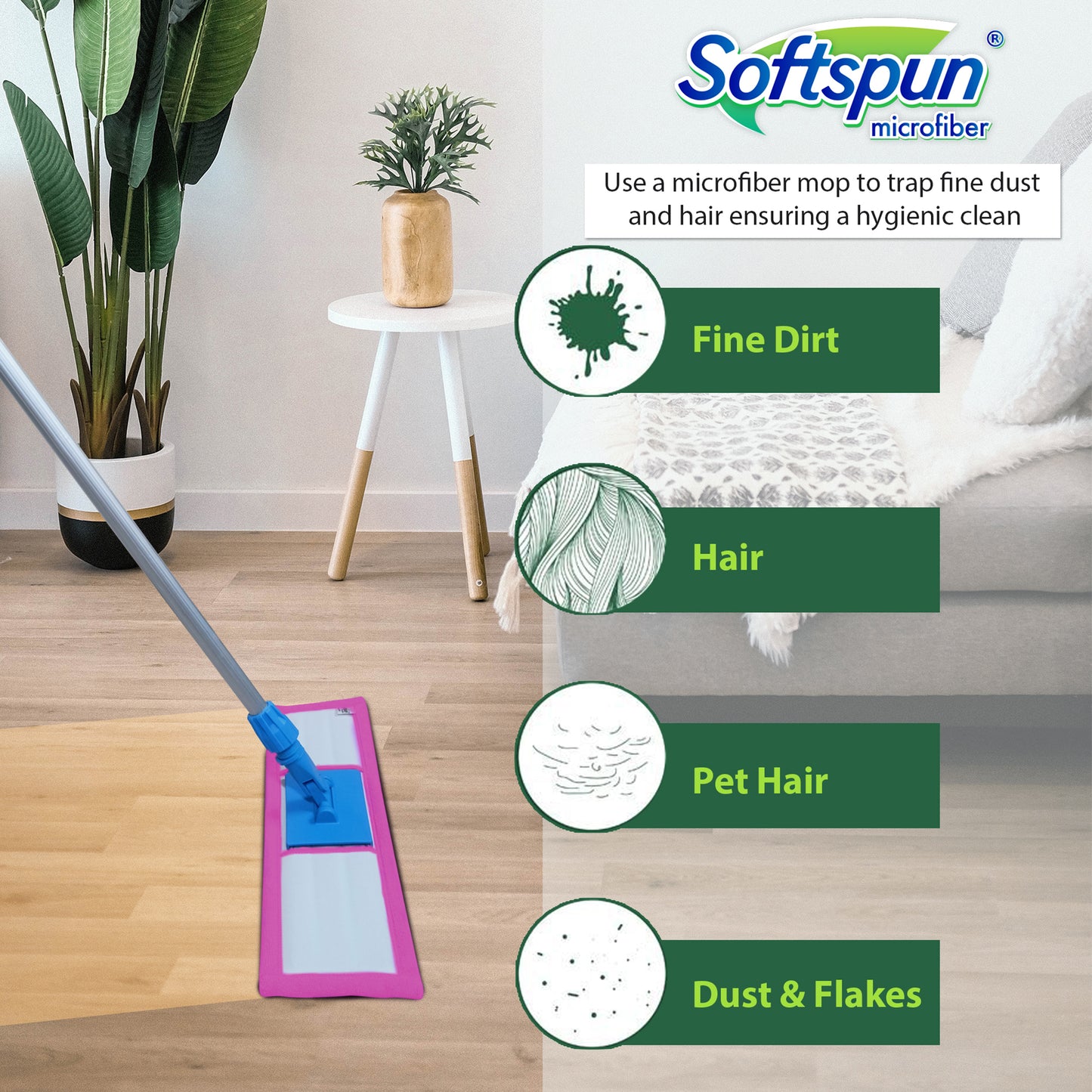 Microfiber Wet & Dry Pocket Mop Refill 19"