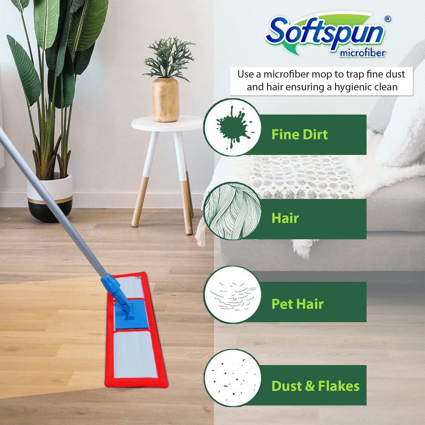 Microfiber Wet & Dry Pocket Mop Refill 19"