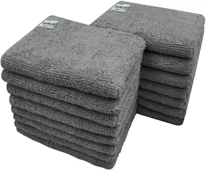 SOFTSPUN Microfiber Small Wipes 20x30Cms, 15 Piece Towel Set, 380 GSM, Multi-Purpose Super Soft Absorbent Cleaning Towels, Cleans & Polishes Everything in Your Home, Kitchen & Office.