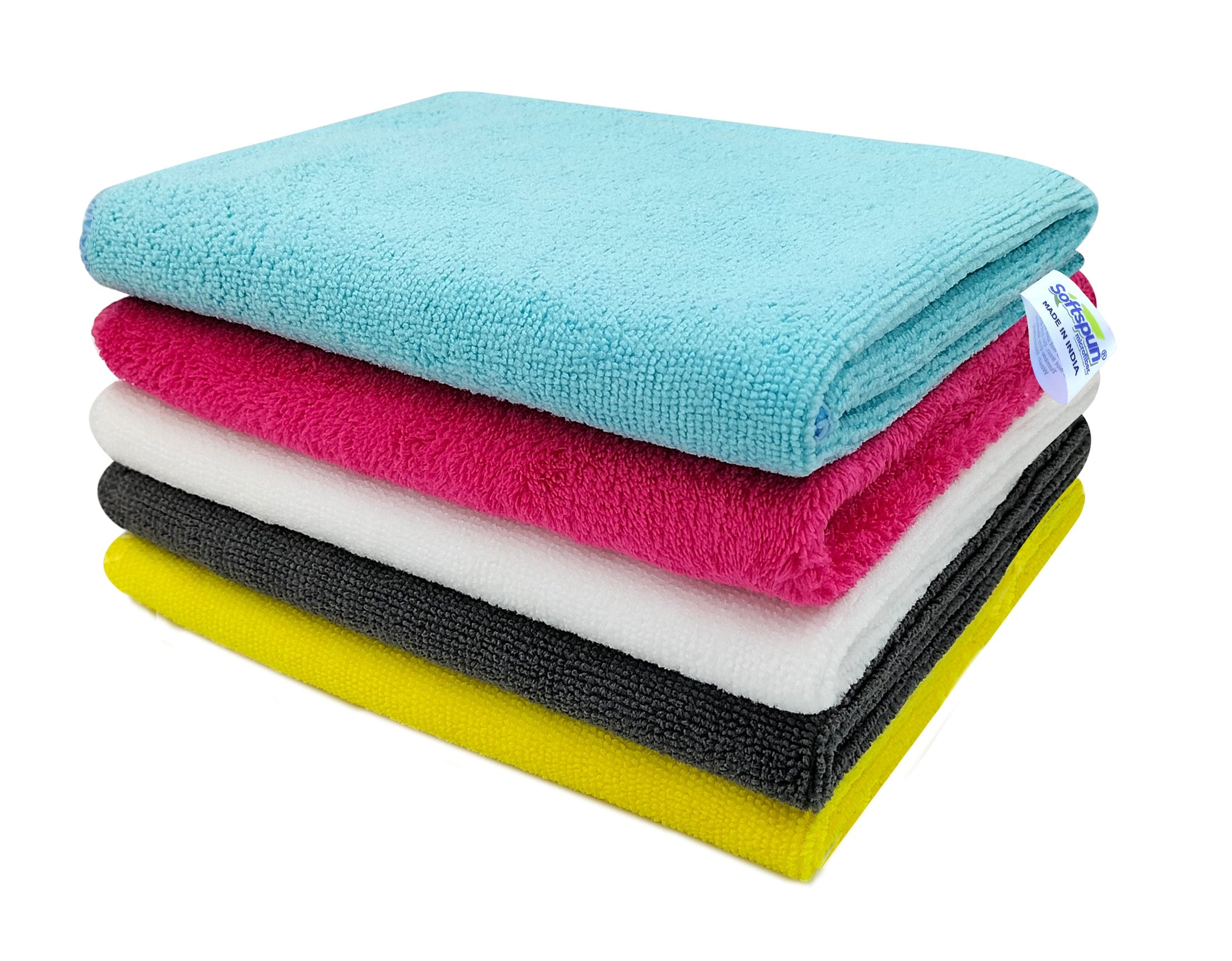 Softspun 280 GSM Multicolor Microfiber Cleaning Cloth