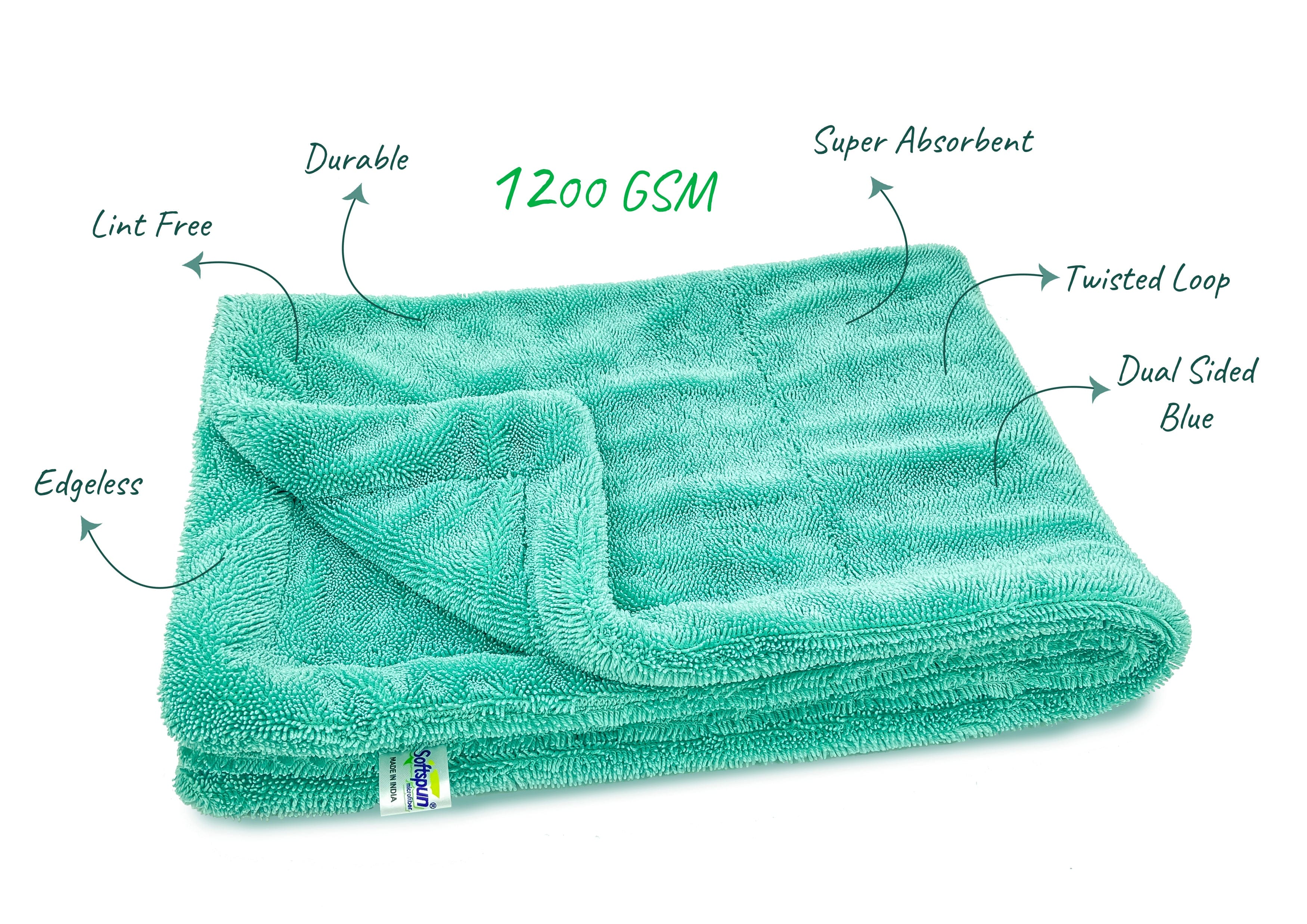 Edgeless 1200 GSM Microfiber lint free cloth - Softspun