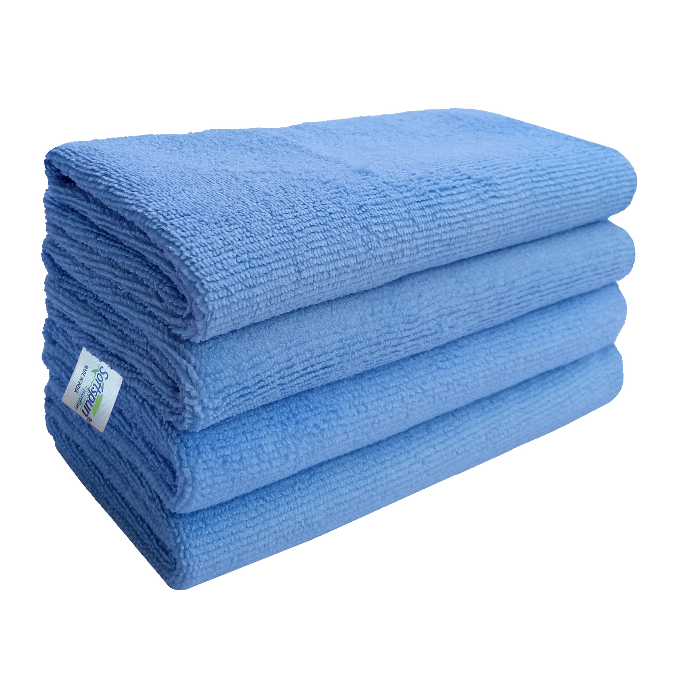 SOFTSPUN Microfiber Towel Sky Blue - 340 GSM Thick 100int & Streak-Free Multipurpose Cloth