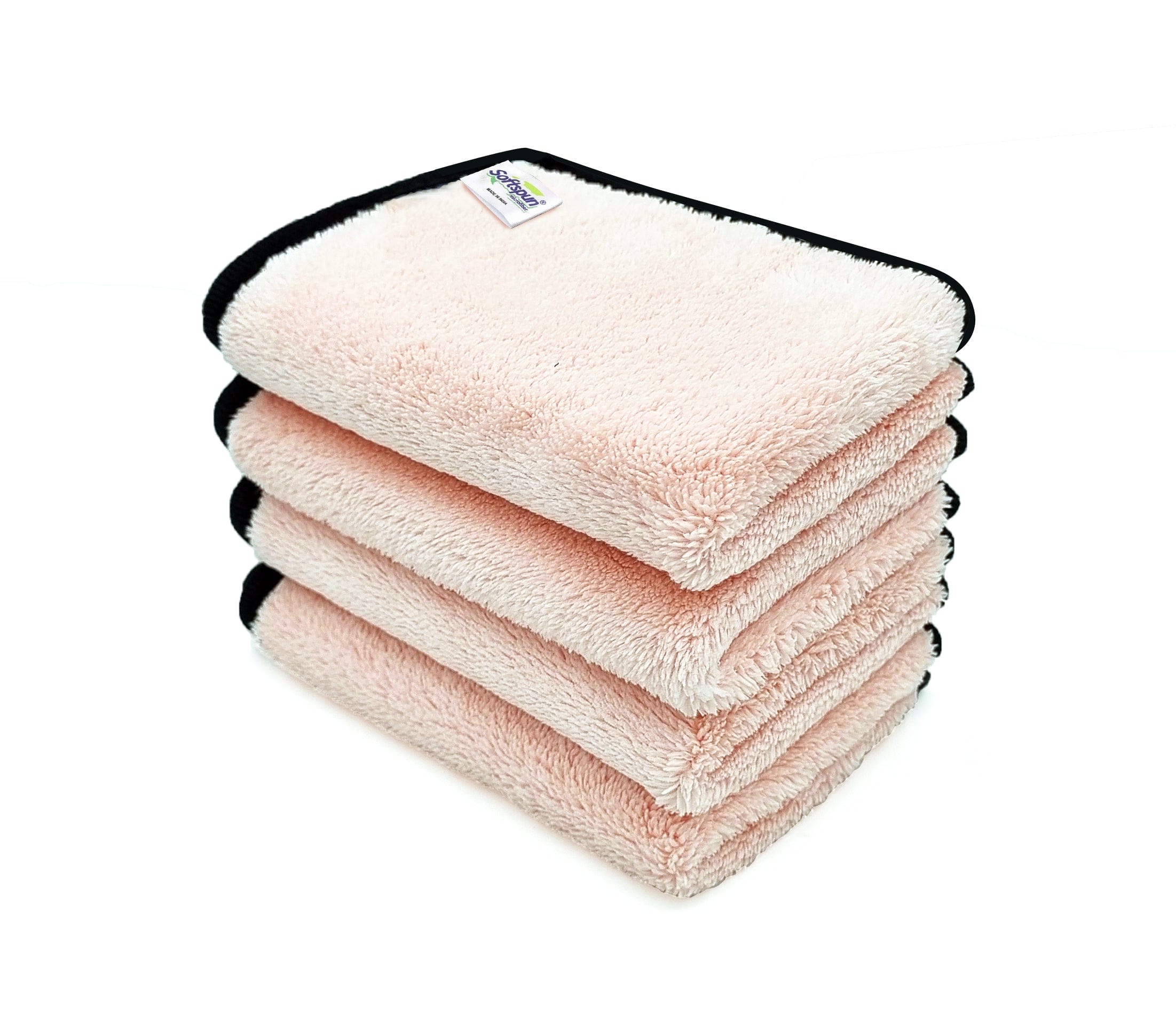 SOFTSPUN Microfiber Baby Hand & Face Wipes 20x30 Cms, 4 Piece Towel Set, 280 GSM , Super Soft & Silky for Hand, Face and Body - Hypoallergenic Sensitive Skin Wipes & Washcloths.