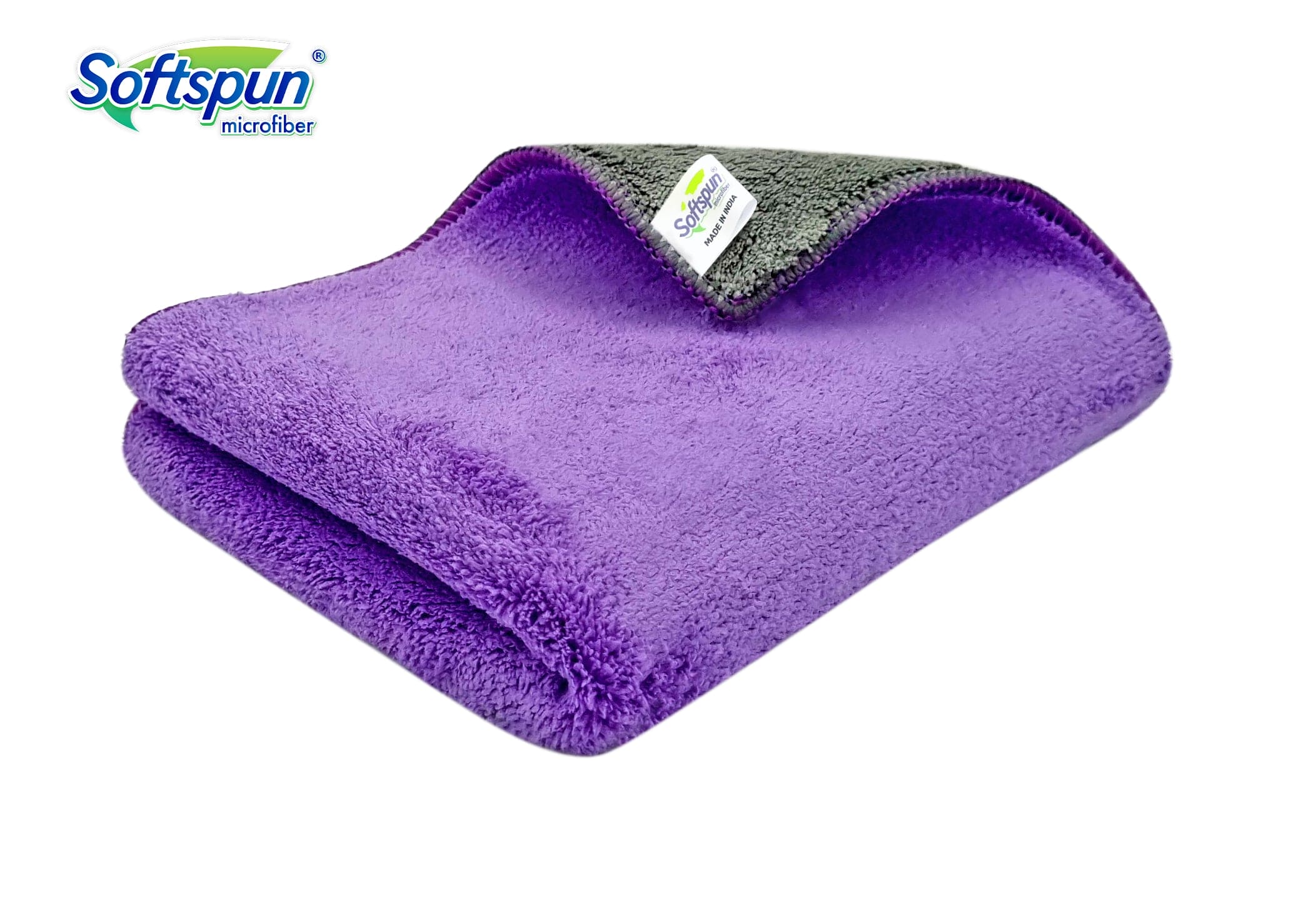 SOFTSPUN 900 GSM, Microfiber Double Layered Cloth Towel Set,  Extra Thick Microfiber Cleaning Cloths Perfect for Bike, Auto, Cars Both Interior and Exterior