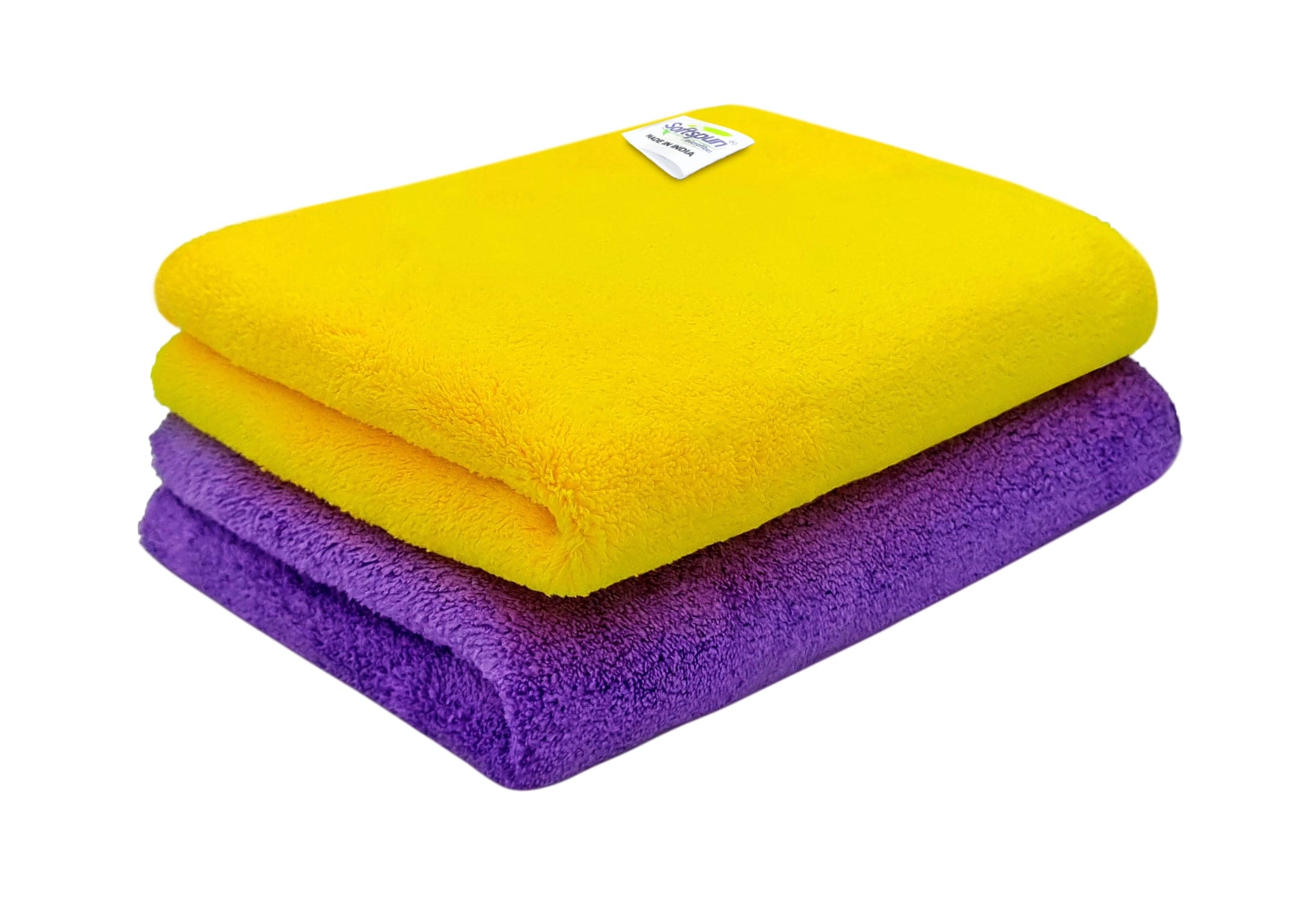 SOFTSPUN 900 GSM, Microfiber Double Layered Cloth Towel Set,  Extra Thick Microfiber Cleaning Cloths Perfect for Bike, Auto, Cars Both Interior and Exterior