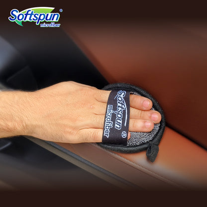 SOFTSPUN Microfiber 40X40cm 340gsm Grey & Polish Pad 600gsm 1Pcs+300mL Car & Bike Premium Liquid Shampoo Combo | Extra Suds, Removes Tough Dirt & Grime | pH Neutral | Works with Bucket, Foam & Cannon