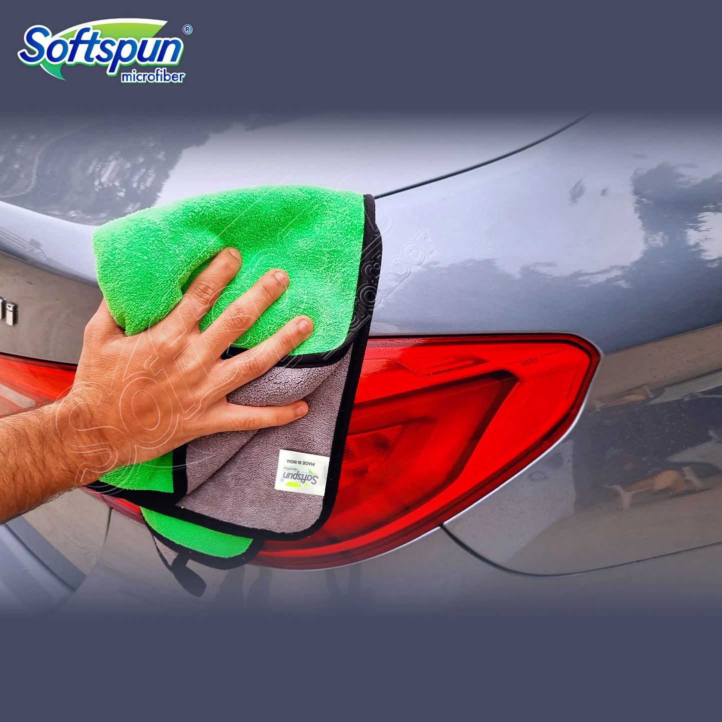 SOFTSPUN Microfiber Cloth for Car Coral 400 GSM 40X40cms 4 Pcs Multicolour! Extra Thick Microfiber Cleaning Cloths Perfect for Bike, Auto, Cars Both Interior and Exterior.