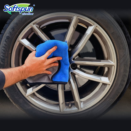 SOFTSPUN Microfiber Cloth for Car Coral 400 GSM 40X40cms 4 Pcs Multicolour! Extra Thick Microfiber Cleaning Cloths Perfect for Bike, Auto, Cars Both Interior and Exterior.