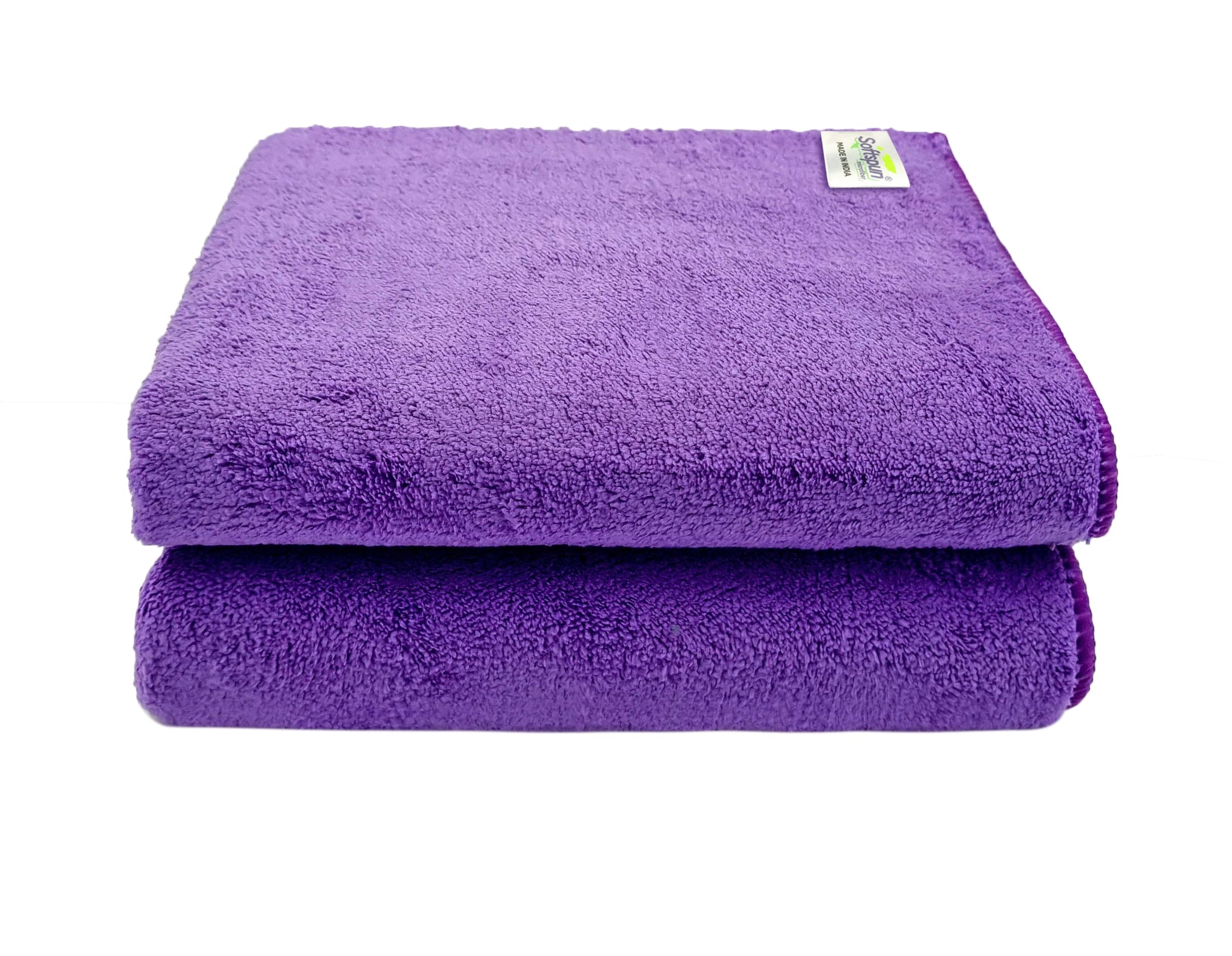 SOFTSPUN 900 GSM, Microfiber Double Layered Cloth Towel Set,  Extra Thick Microfiber Cleaning Cloths Perfect for Bike, Auto, Cars Both Interior and Exterior