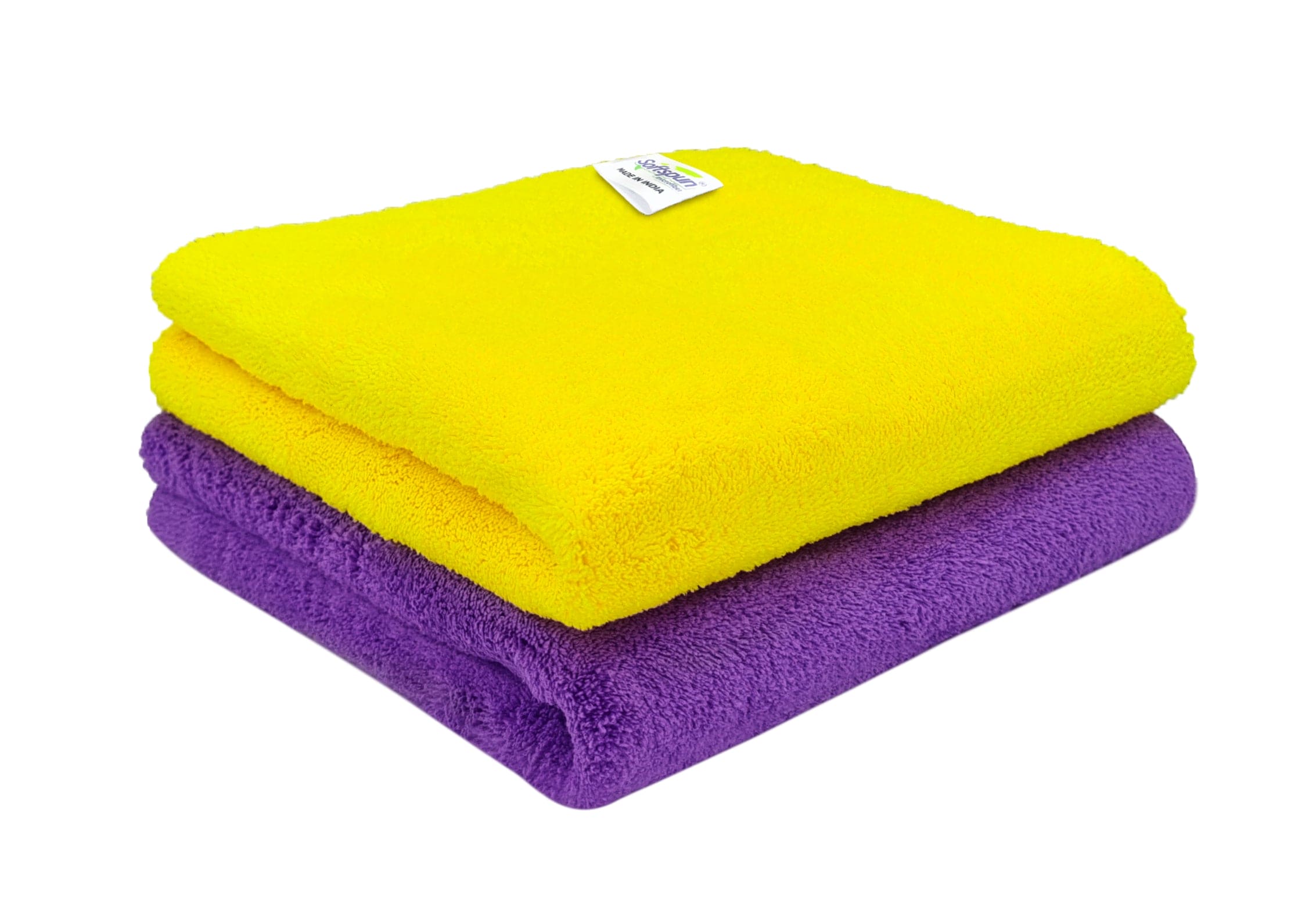 SOFTSPUN 900 GSM, Microfiber Double Layered Cloth Towel Set,  Extra Thick Microfiber Cleaning Cloths Perfect for Bike, Auto, Cars Both Interior and Exterior