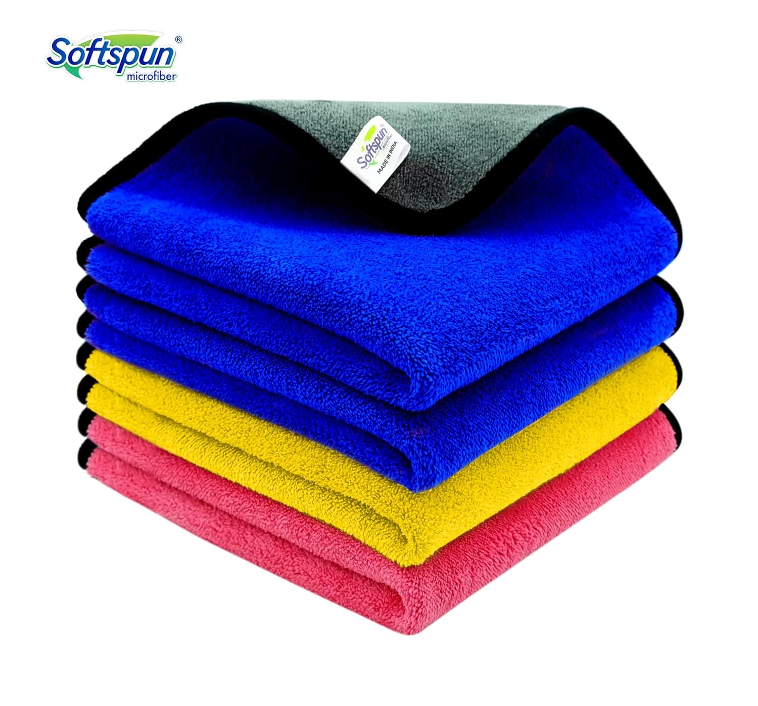 SOFTSPUN Microfiber Cloth for Car 600 GSM Extra Thick Microfiber Clean