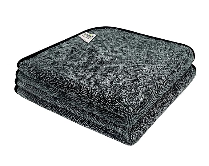 SOFTSPUN Microfiber Cloth for Car - 800 GSM, Aqua Blue Twisted Loop Super Absorbent Towel - Edgeless Design with Plush Pile and Lint Free Cloth for Drying and Detailing.