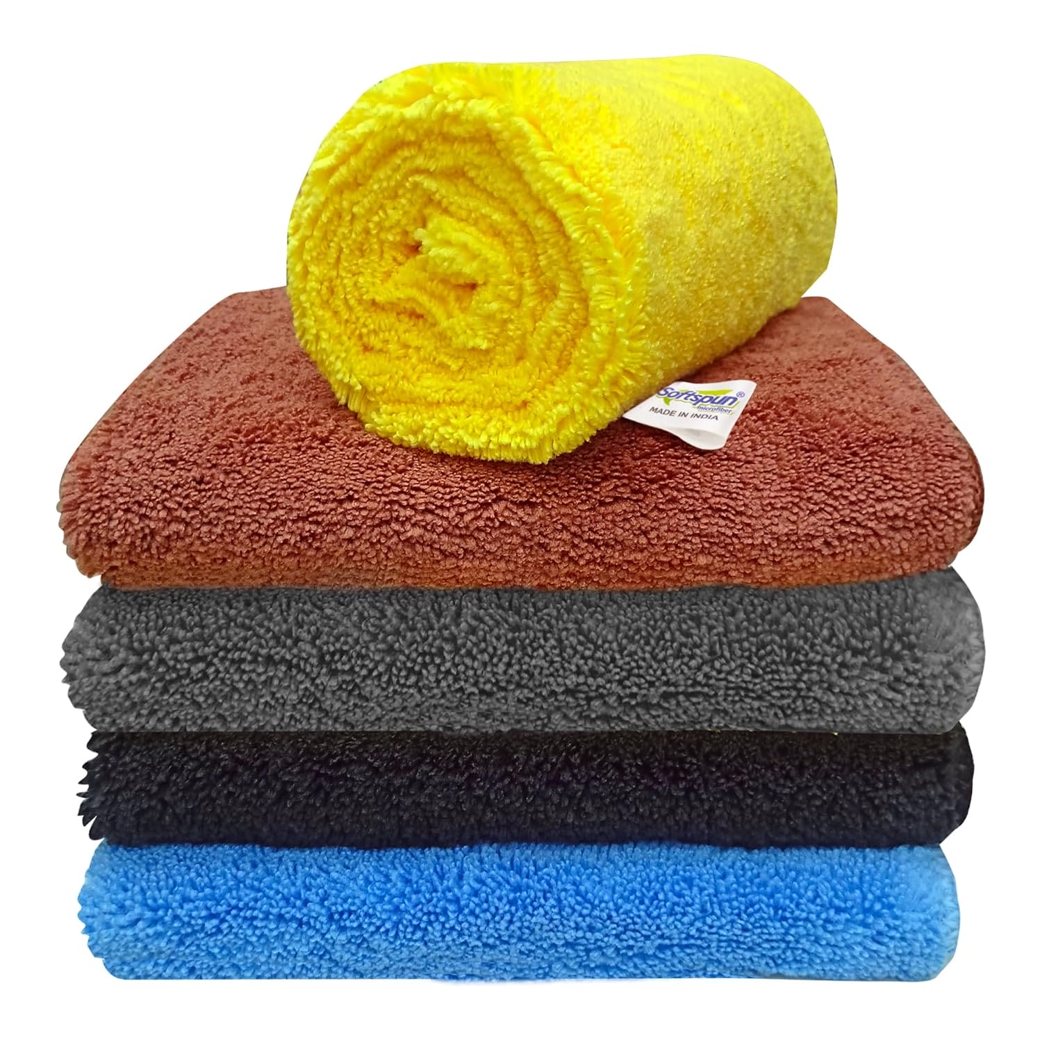SOFTSPUN Microfiber High Loop Cleaning Cloths Towel Set 380 GSM Highl