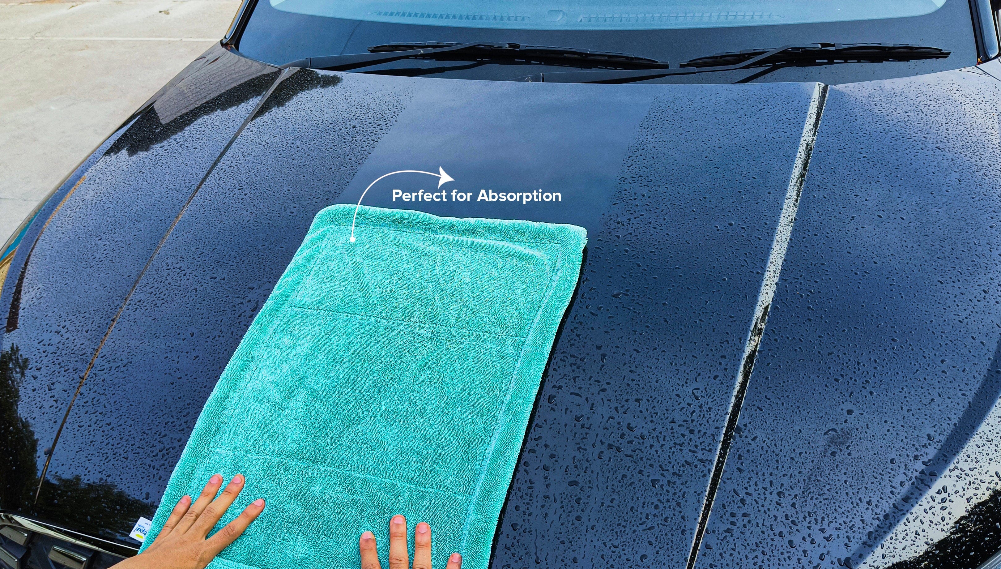 SOFTSPUN Microfiber Cloth for Car - 1600 GSM, Twisted Loop Super Absorbent Towel - Edgeless Design with Plush Pile and Lint Free Cloth for Drying and Detailing.