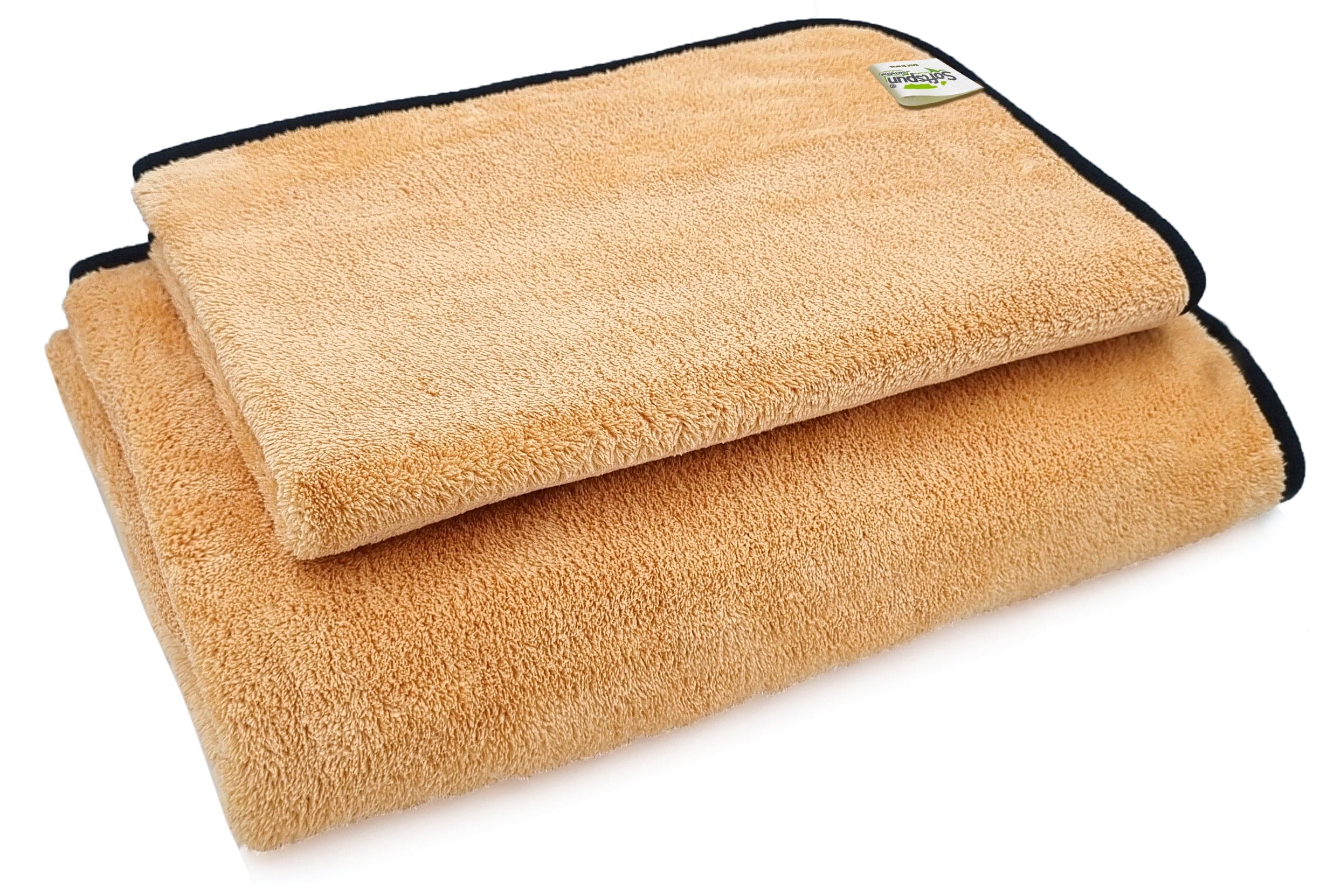 SOFTSPUN Microfiber Bath Towel 2 pc 60x120cm & 40X60cm 280GSM  Ultra Absorbent Super Soft & Comfortable Quick Drying for Men & Women Daily Use Pack of 1 Extra Large Size Unisex.