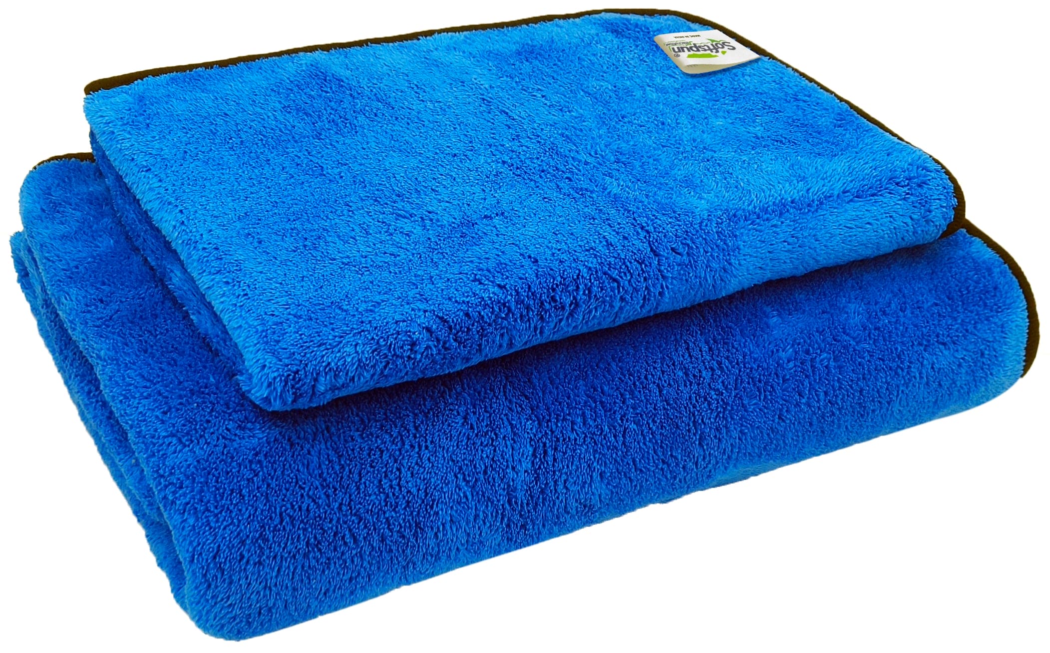 SOFTSPUN Microfiber Bath Towel 2 pc 60x120cm & 40X60cm 280GSM  Ultra Absorbent Super Soft & Comfortable Quick Drying for Men & Women Daily Use Pack of 1 Extra Large Size Unisex.