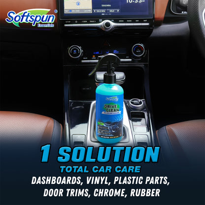 SOFTSPUN Essentials All In One Cleaner, Multipurpose Polish & Shine Spray – 300ml, For Car & Bike, Plastic, chrome & Dashboard, Odor Remover, Long lasting Shine & Protection, Easy-to-Use All Surface