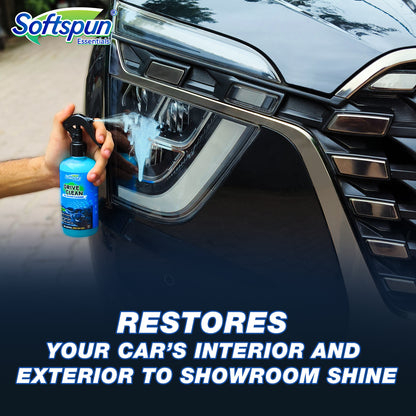 SOFTSPUN Essentials All In One Cleaner, Multipurpose Polish & Shine Spray – 300ml, For Car & Bike, Plastic, chrome & Dashboard, Odor Remover, Long lasting Shine & Protection, Easy-to-Use All Surface