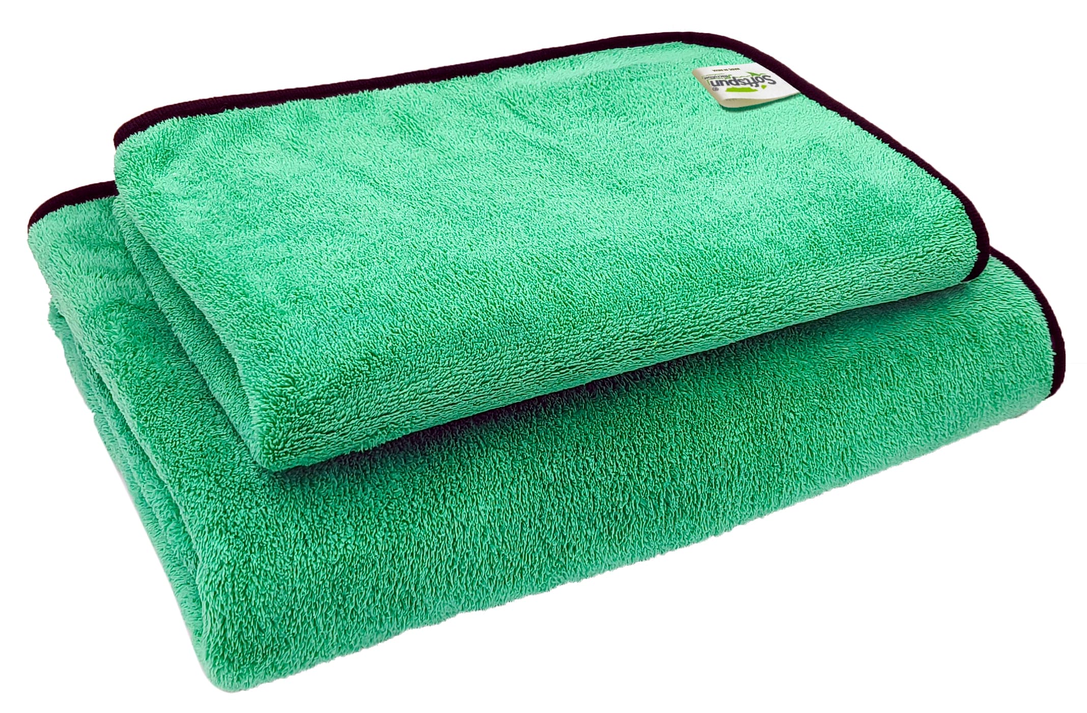 SOFTSPUN Microfiber Bath Towel 2 pc 60x120cm & 40X60cm 280GSM  Ultra Absorbent Super Soft & Comfortable Quick Drying for Men & Women Daily Use Pack of 1 Extra Large Size Unisex.