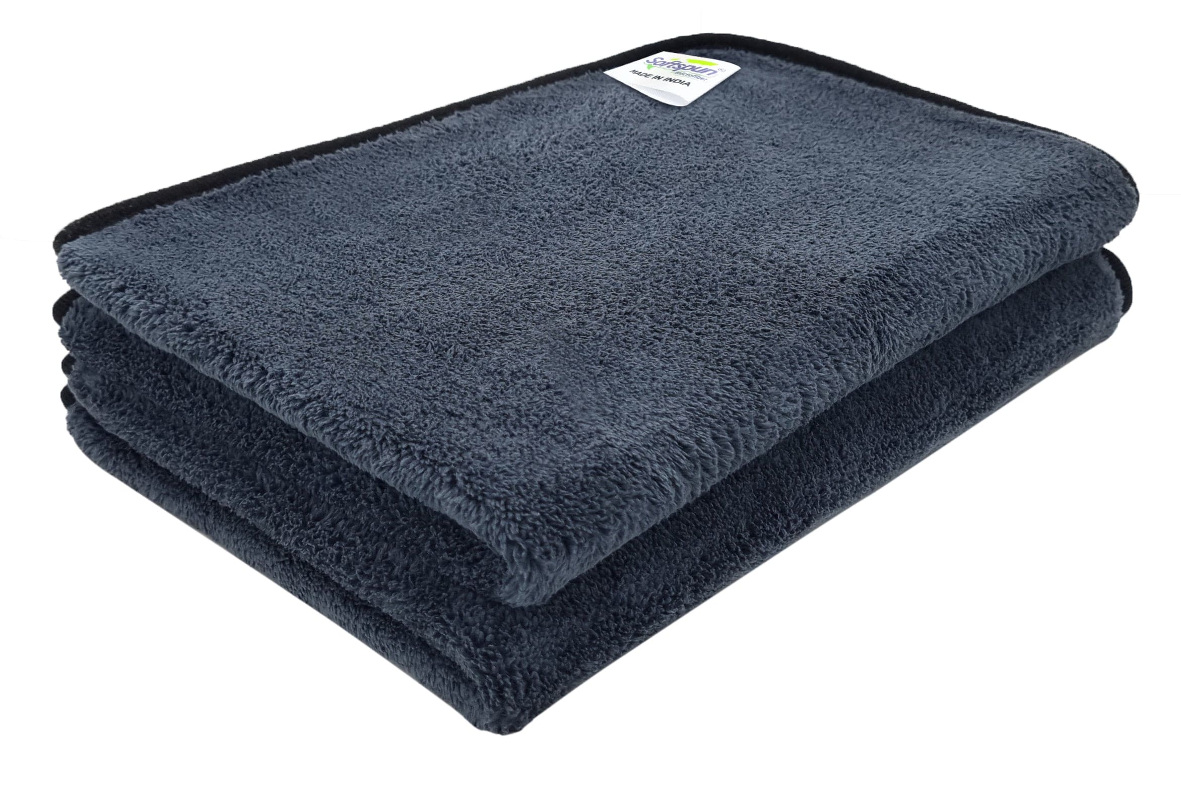 SOFTSPUN Microfiber Wipes Large Baby Towel 2 pc 40X60cm 280GSM  Ultra Absorbent Super Soft & Comfortable Quick Drying for Men & Women Daily Use Pack of 1 Extra Large Size Unisex.