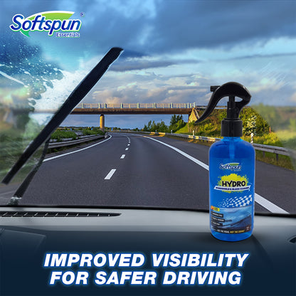 SOFTSPUN Essential Hydro Windshield & Glass Cleaner, 300ml, For Auto and Home, Streak-Free Shine on Windows, Windshields, Glass and Mirrors, Residue and Ammonia Free and Tint Safe. Improves Visibility