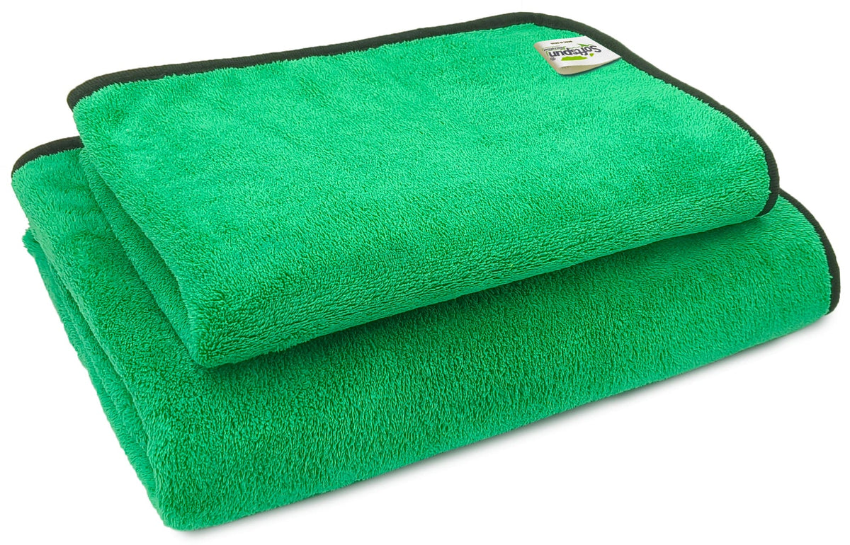 SOFTSPUN Microfiber Bath Towel 2 pc 70X140cm & 40X60cm 280GSM Ultra Ab