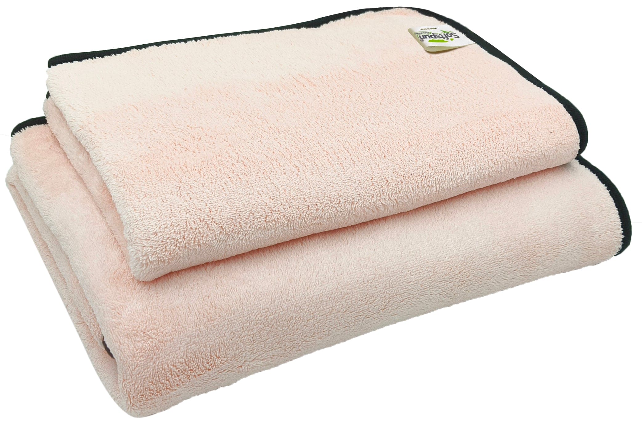 SOFTSPUN Microfiber Bath Towel 2 pc 60x120cm & 40X60cm 280GSM  Ultra Absorbent Super Soft & Comfortable Quick Drying for Men & Women Daily Use Pack of 1 Extra Large Size Unisex.