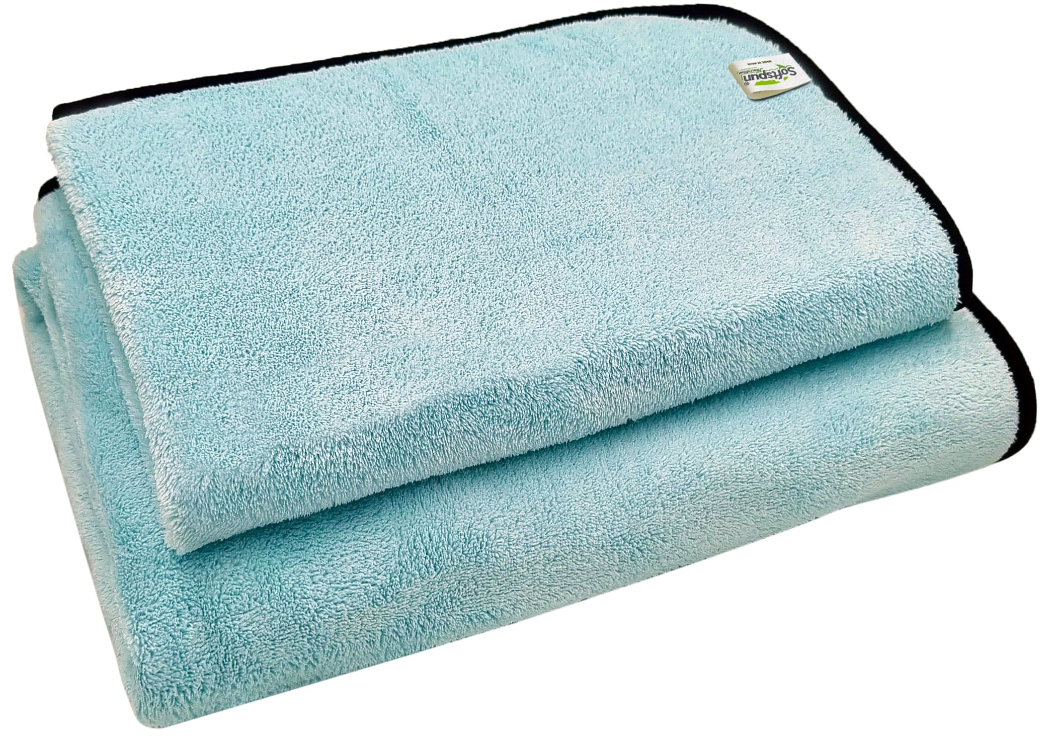 SOFTSPUN Microfiber Bath Towel 2 pc 60x120cm & 40X60cm 280GSM  Ultra Absorbent Super Soft & Comfortable Quick Drying for Men & Women Daily Use Pack of 1 Extra Large Size Unisex.