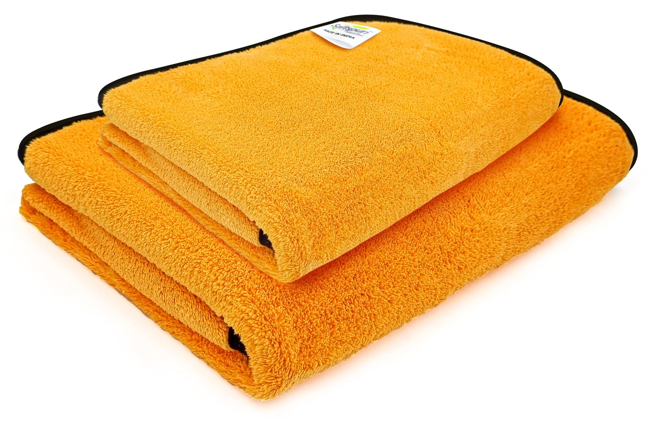 SOFTSPUN Microfiber Bath Towel 2 pc 60x120cm & 40X60cm 280GSM  Ultra Absorbent Super Soft & Comfortable Quick Drying for Men & Women Daily Use Pack of 1 Extra Large Size Unisex.