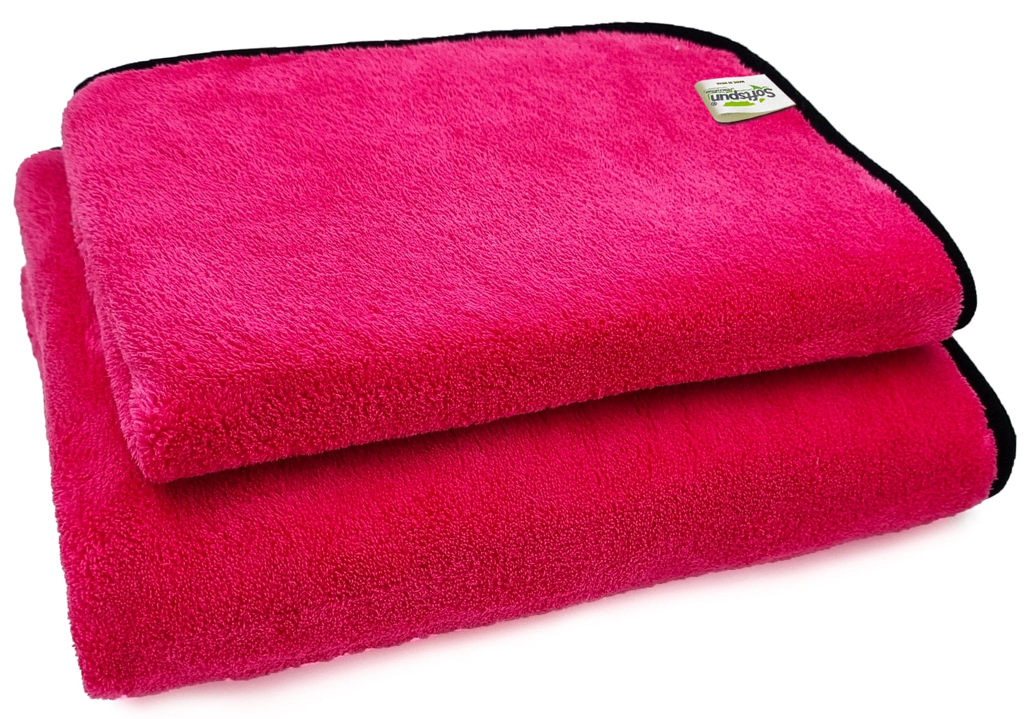 SOFTSPUN Microfiber Bath Towel 2 pc 60x120cm & 40X60cm 280GSM  Ultra Absorbent Super Soft & Comfortable Quick Drying for Men & Women Daily Use Pack of 1 Extra Large Size Unisex.