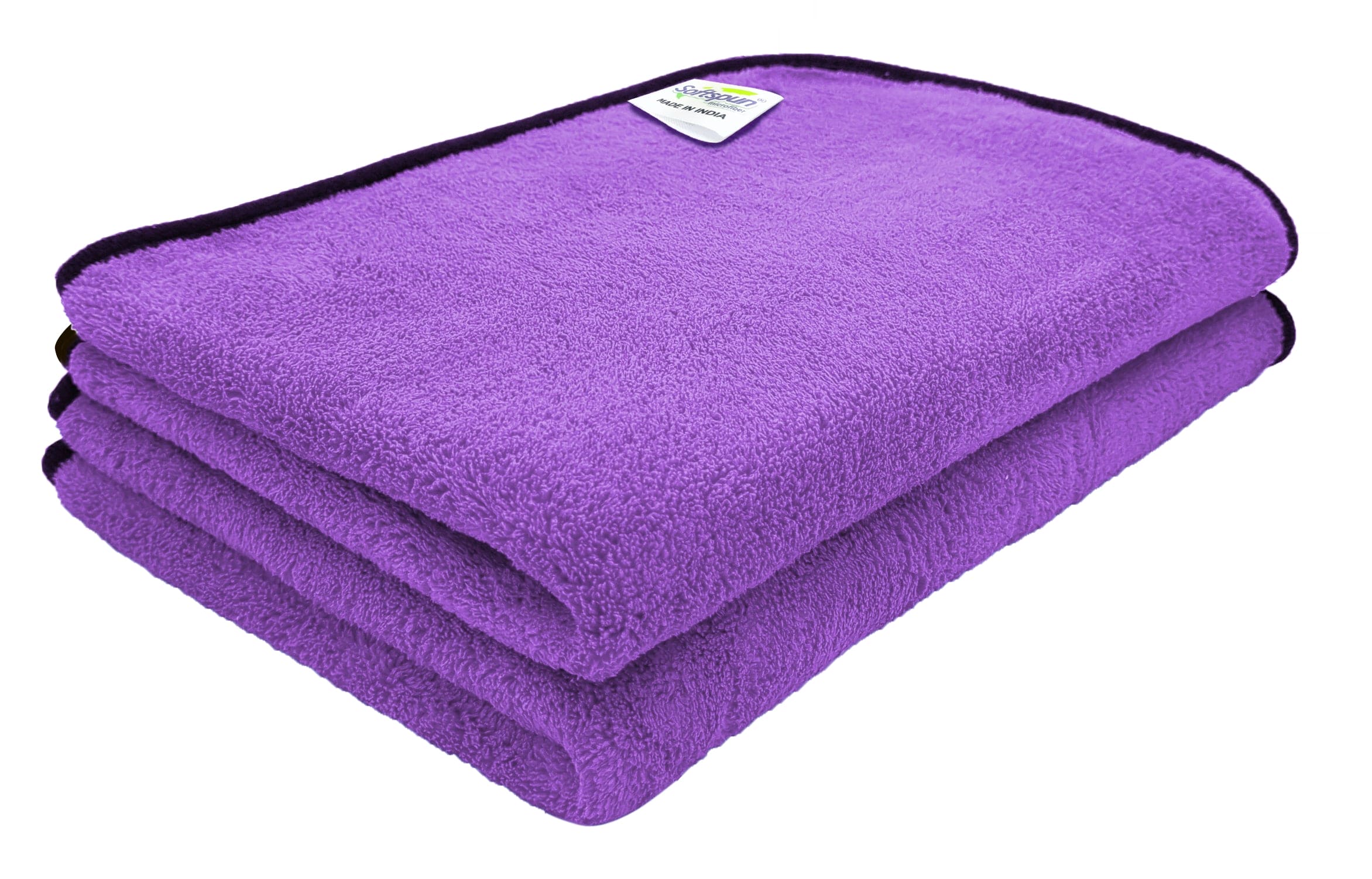 SOFTSPUN Microfiber Wipes Large Baby Towel 2 pc 40X60cm 280GSM  Ultra Absorbent Super Soft & Comfortable Quick Drying for Men & Women Daily Use Pack of 1 Extra Large Size Unisex.