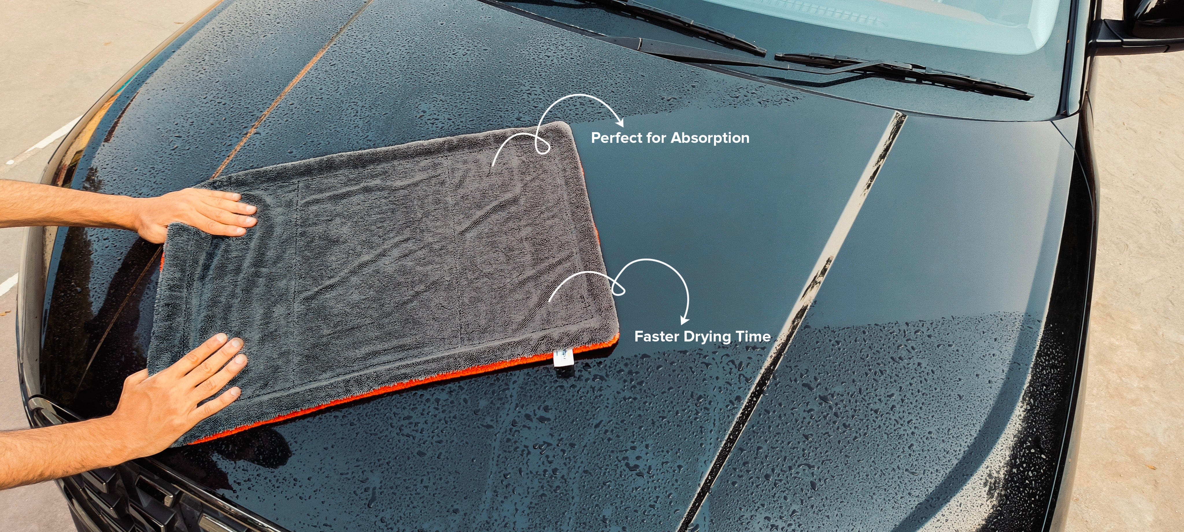 SOFTSPUN Microfiber Cloth for Car - 1600 GSM, Twisted Loop Super Absorbent Towel - Edgeless Design with Plush Pile and Lint Free Cloth for Drying and Detailing.