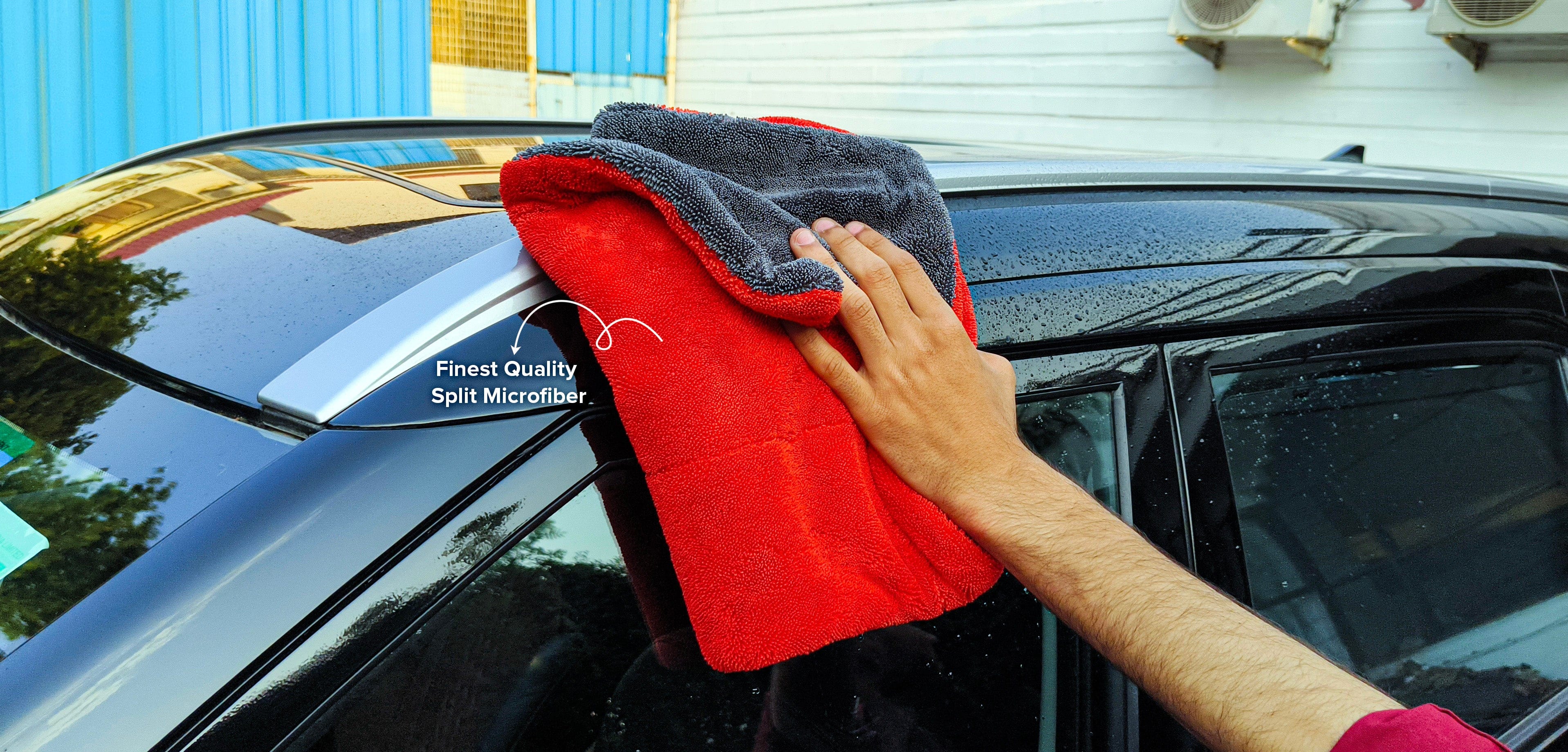 SOFTSPUN Microfiber Cloth for Car - 1600 GSM, Twisted Loop Super Absorbent Towel - Edgeless Design with Plush Pile and Lint Free Cloth for Drying and Detailing.