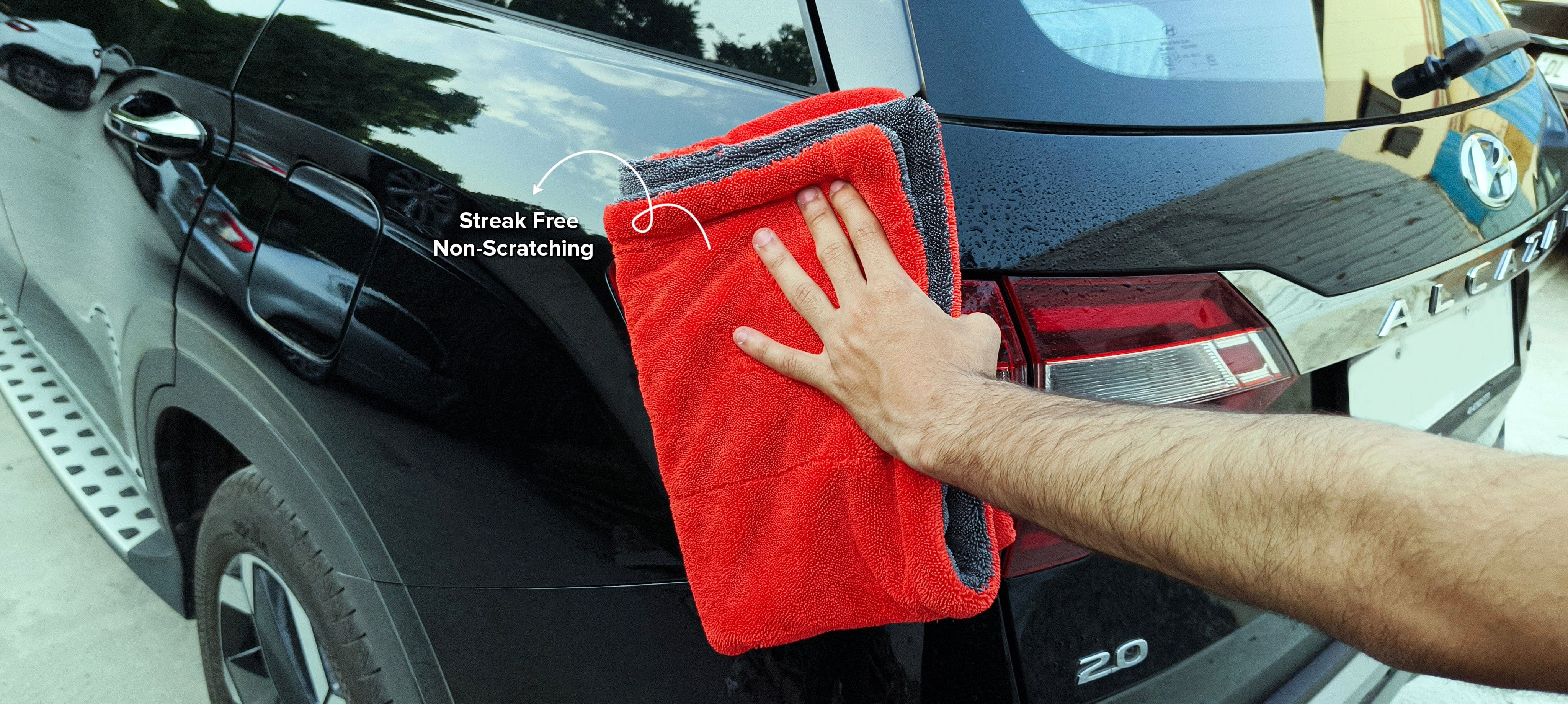 SOFTSPUN Microfiber Cloth for Car - 1600 GSM, Twisted Loop Super Absorbent Towel - Edgeless Design with Plush Pile and Lint Free Cloth for Drying and Detailing.