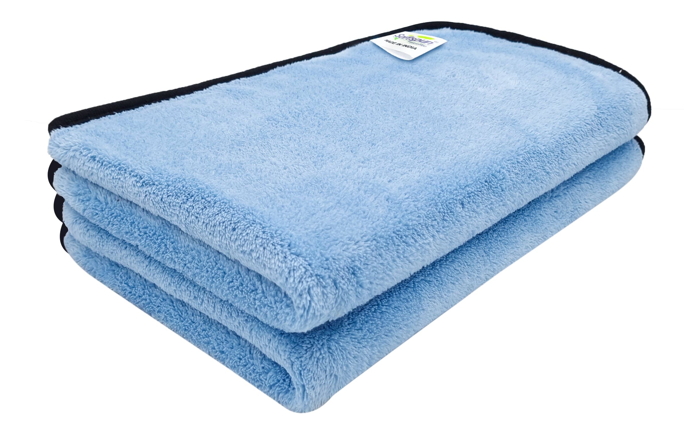 SOFTSPUN Microfiber Wipes Large Baby Towel 2 pc 40X60cm 280GSM  Ultra Absorbent Super Soft & Comfortable Quick Drying for Men & Women Daily Use Pack of 1 Extra Large Size Unisex.