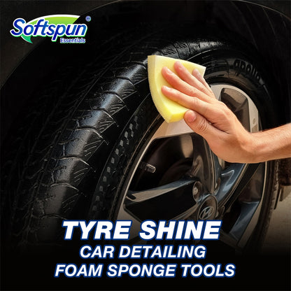 SOFTSPUN Essentials Tyre Gloss, Wet Look Shine Spray, 300ml, For Car & Bike With Applicator Pad, Hydrates Dry Tires, Gives UV Protection & Long Lasting High Gloss, Easy to Use & Water Repellent
