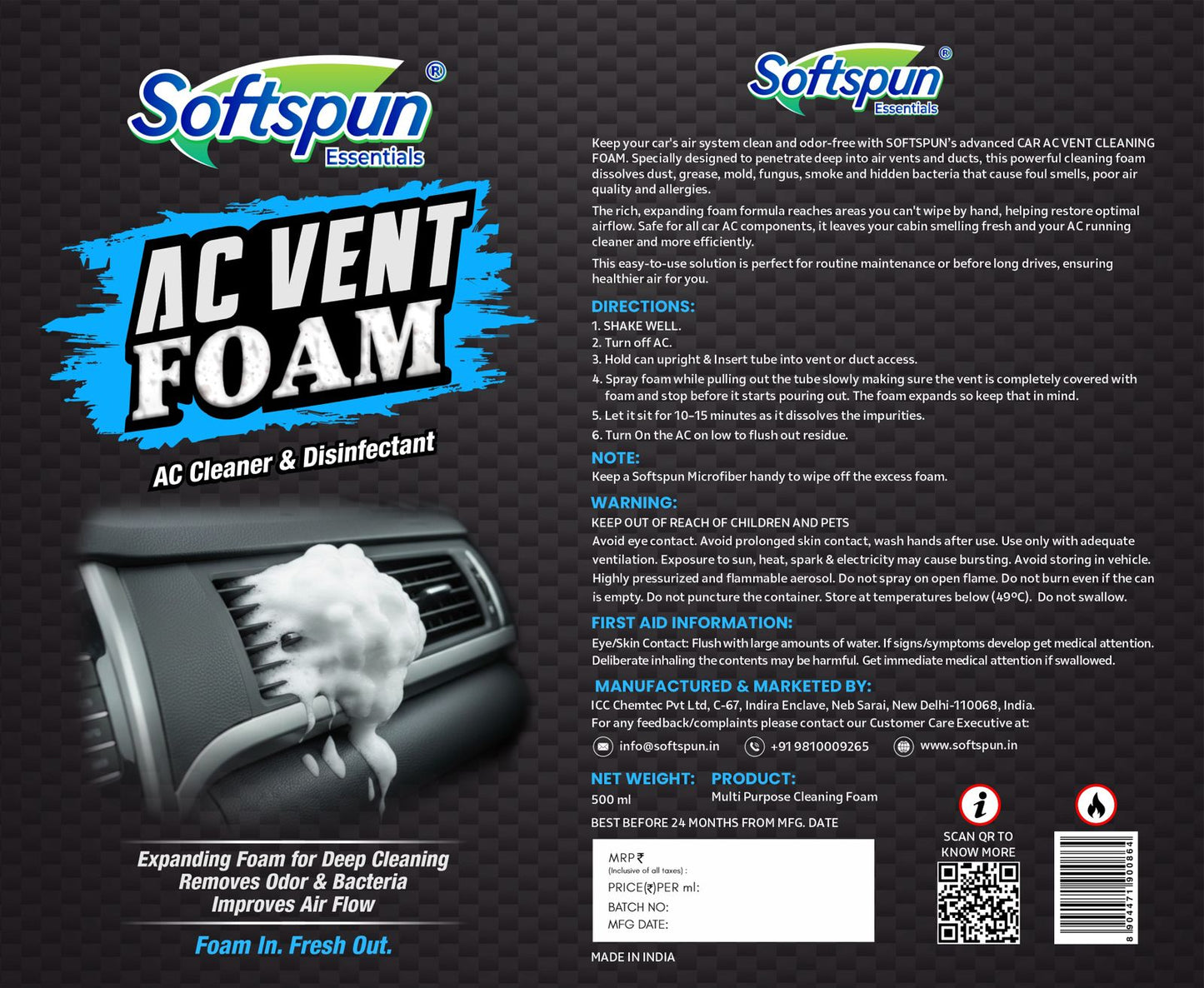 AC Vent Foam Cleaner