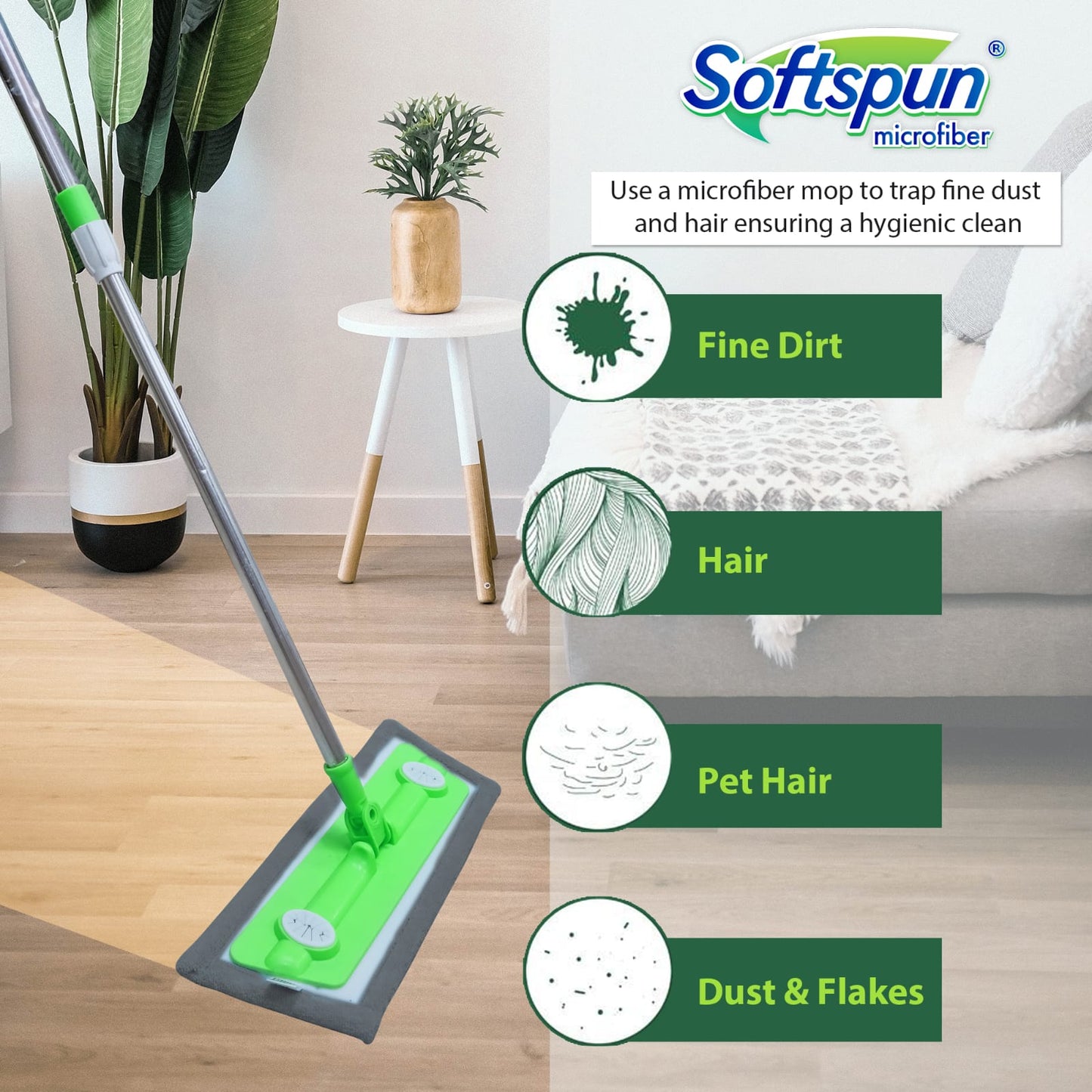 Microfiber Wet & Dry Velcro Mop Refill 18"