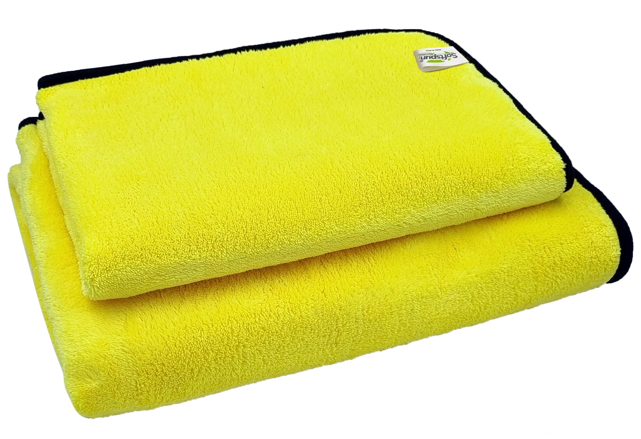 SOFTSPUN Microfiber Bath Towel 2 pc 60x120cm & 40X60cm 280GSM  Ultra Absorbent Super Soft & Comfortable Quick Drying for Men & Women Daily Use Pack of 1 Extra Large Size Unisex.