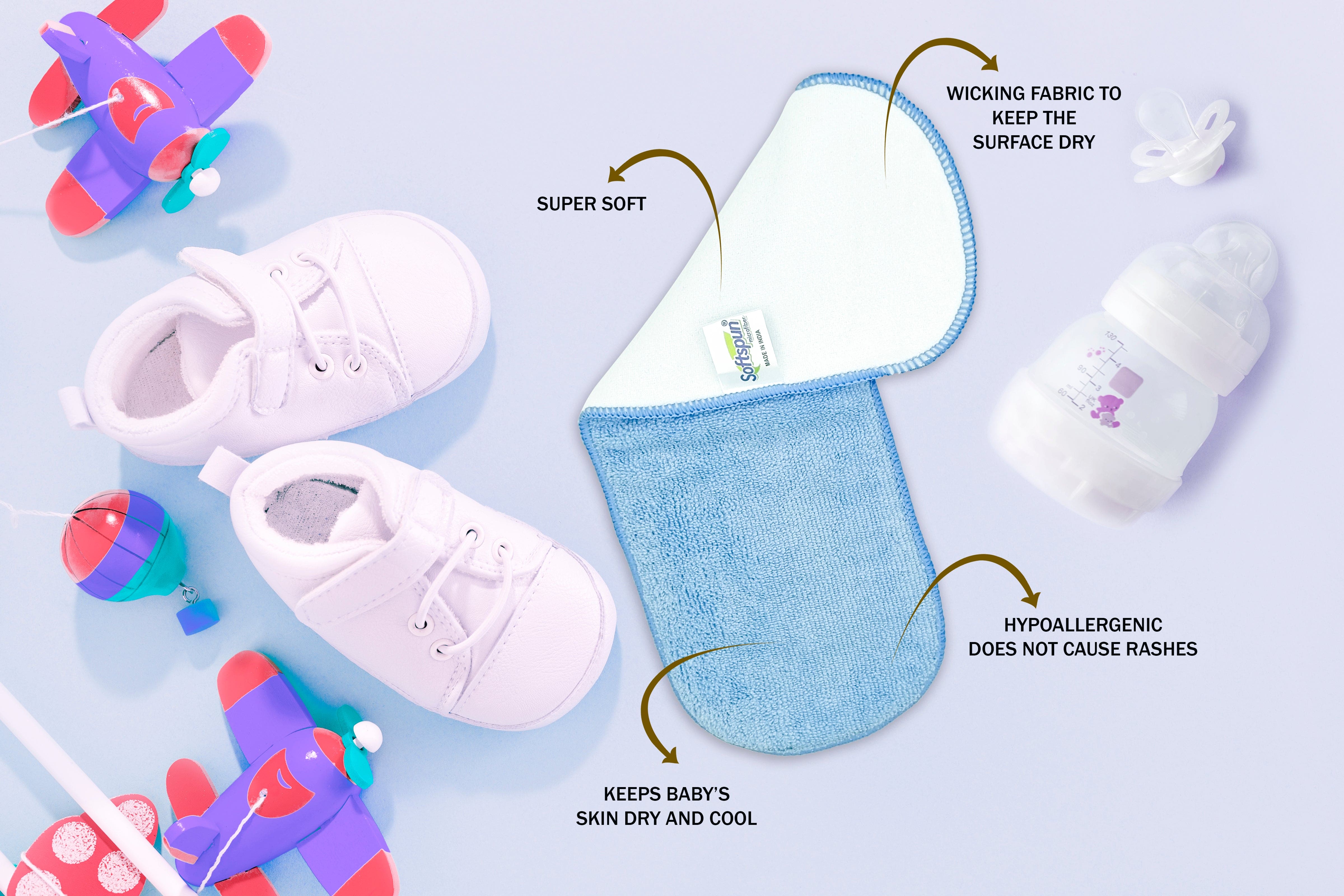 Microfiber 4 Layer Baby Cloth Diaper Inserts Softspun