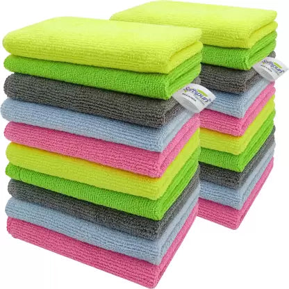 SOFTSPUN B Quality Microfiber Cloth - Going Cheap! - Assorted Colour - Thick Lint & Streak-Free Multipurpose Cloths - for Car Bike Cleaning Polishing Washing & Detailing.