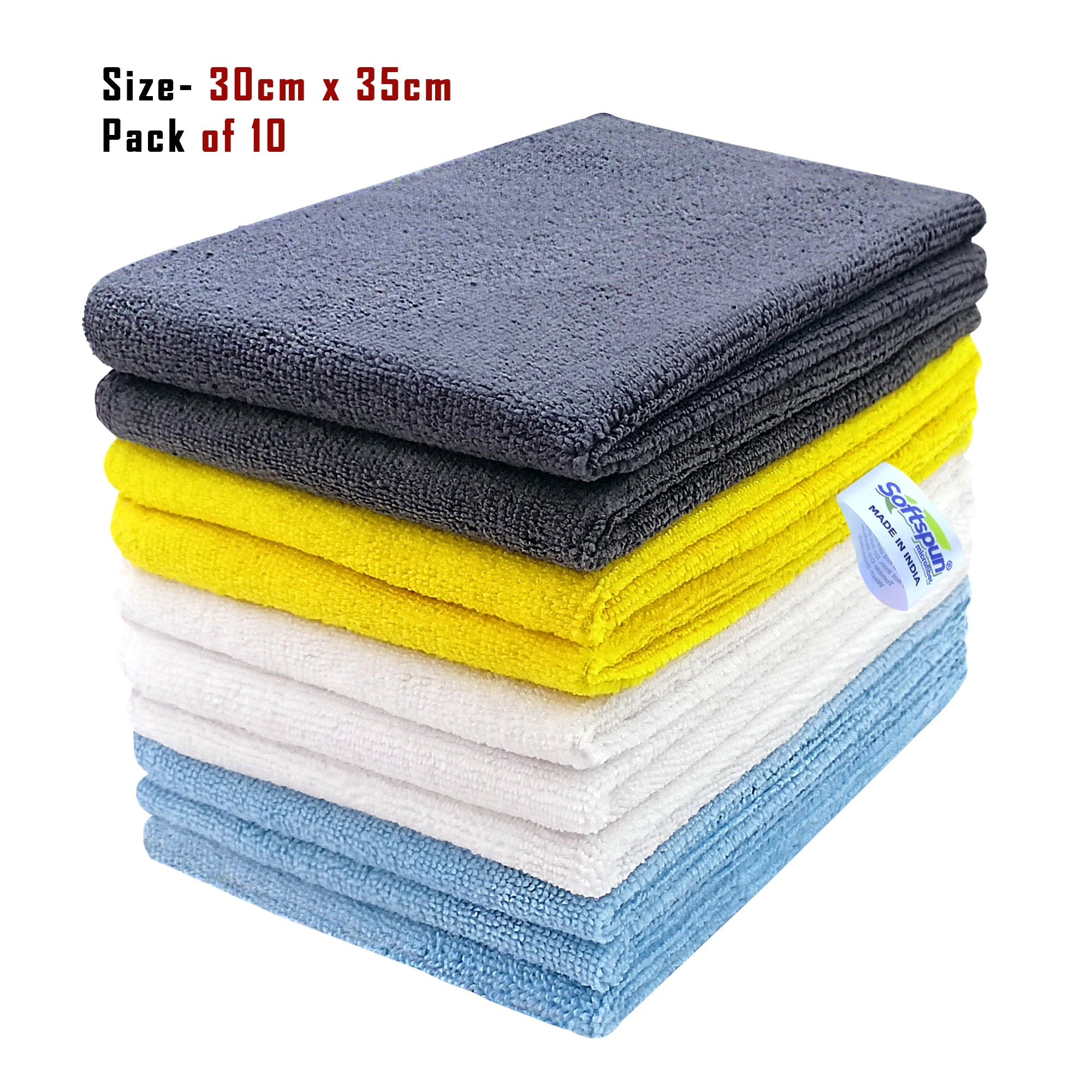 Softspun 280 GSM Multicolor Microfiber Cleaning Cloth