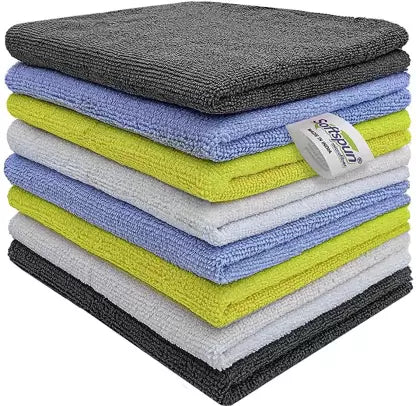 SOFTSPUN B Quality Microfiber Cloth - Going Cheap! - Assorted Colour - Thick Lint & Streak-Free Multipurpose Cloths - for Car Bike Cleaning Polishing Washing & Detailing.